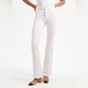 Veronica Beard Beverly Skinny-Flare RAW hem Jean in White Size 27 NEW/NEVER WORN